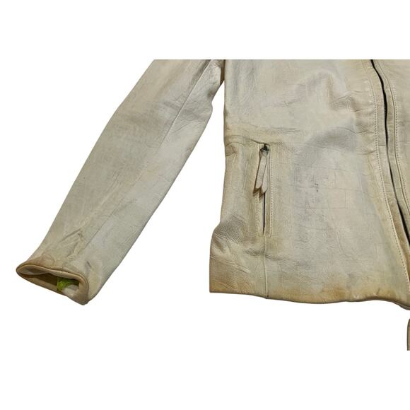 8-59 JUST CAVALLI Women's 100% Lamb Leather Jacket Yellow Size 40/ Large - Picture 4 of 12